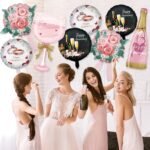 18" Happy Anniversary Round Foil Balloon with Floral Design - Image 2