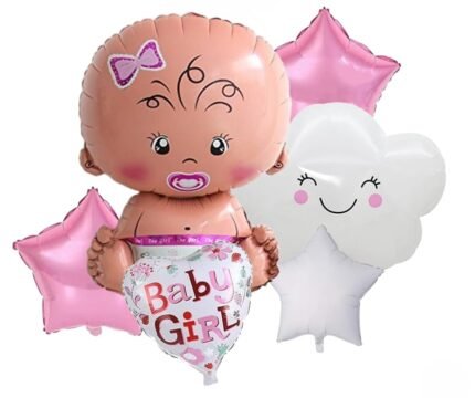 Baby Girl Balloon Set of 6 (Air or Helium Fill)