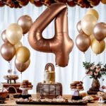Giant Chocolate Brown Number 4 Foil Balloon - 32 Inch - Image 4
