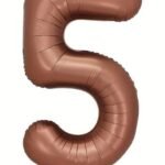 Giant Chocolate Brown Number 5 Foil Balloon - 32 Inch