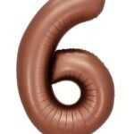 Giant Chocolate Brown Number 6 Foil Balloon - 32 Inch