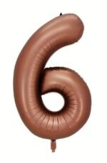Giant Chocolate Brown Number 6 Foil Balloon - 32 Inch