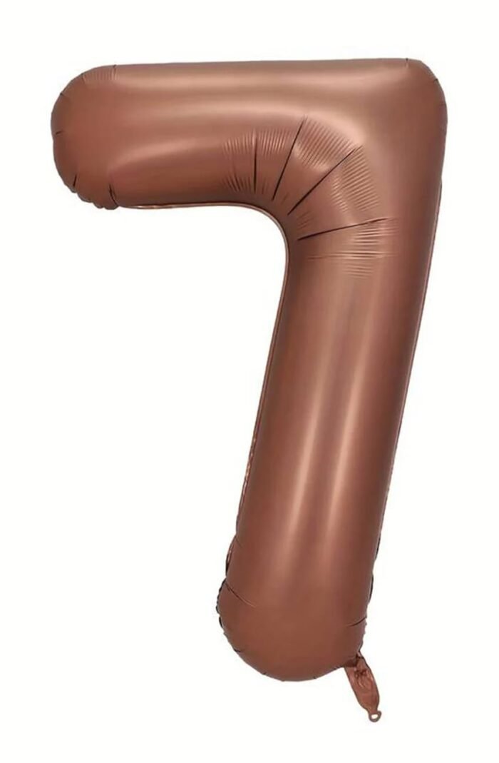 68 Giant Chocolate Brown Number 7 Foil Balloon - 32 Inch - Image 1