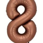 Giant Chocolate Brown Number 8 Foil Balloon - 32 Inch