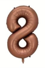 Giant Chocolate Brown Number 8 Foil Balloon - 32 Inch