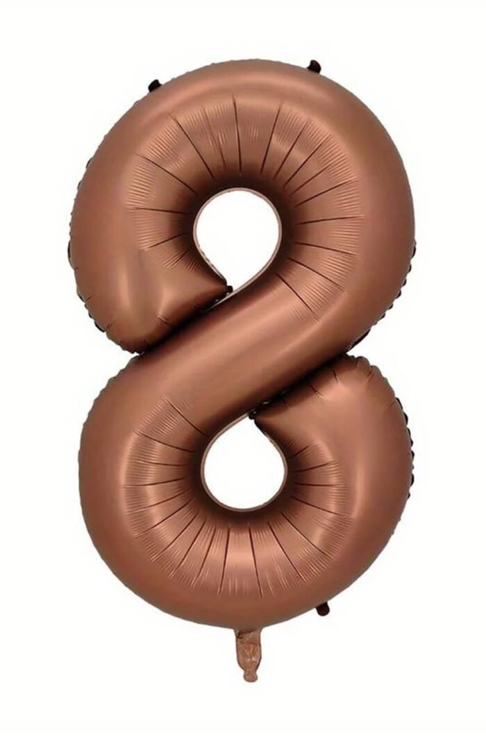 Giant Chocolate Brown Number 8 Foil Balloon - 32 Inch - Image 1