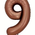 Giant Chocolate Brown Number 9 Foil Balloon - 32 Inch