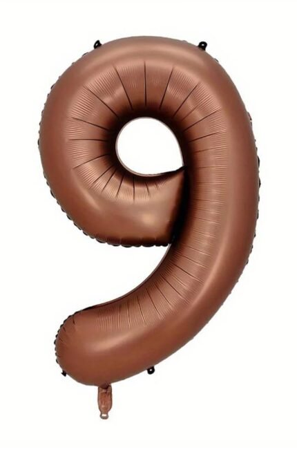 Giant Chocolate Brown Number 9 Foil Balloon - 32 Inch