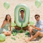 Green Number 0 Foil Balloon – Helium Party Decoration 32inches - Image 2