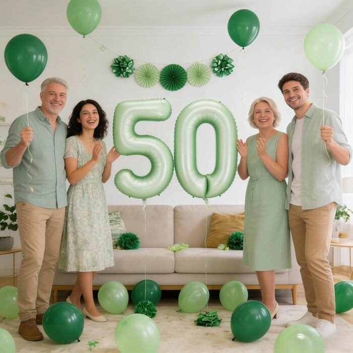Green Number 0 Foil Balloon – Helium Party Decoration 32inches - Image 6