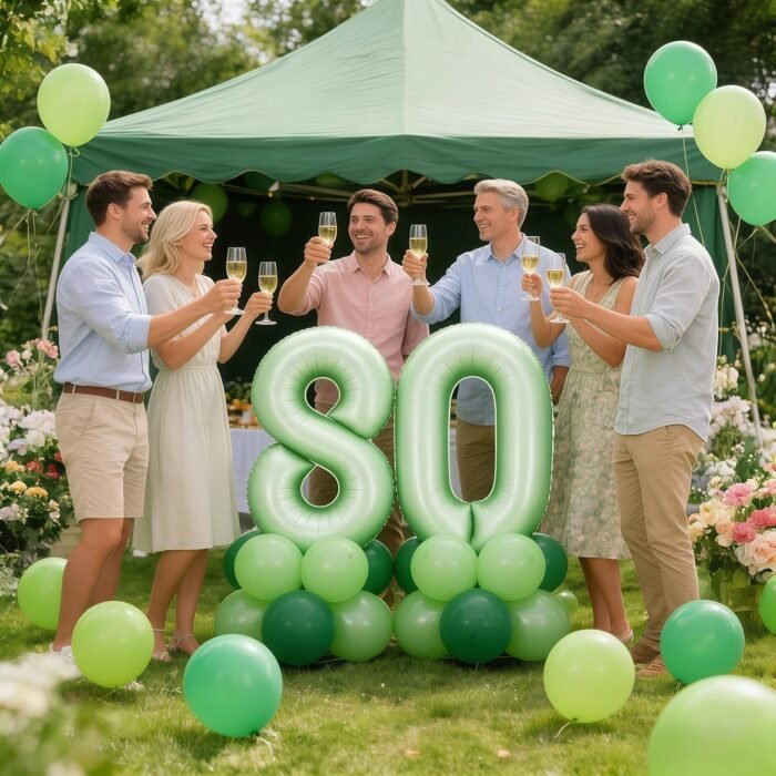 Green Number 0 Foil Balloon – Helium Party Decoration 32inches - Image 5