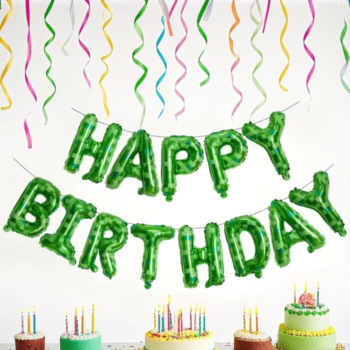 Gaming Party Happy Birthday Foil Balloon Banner - Image 3