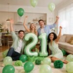 Green Number 1 Foil Balloon – Helium Party Decoration 32inches - Image 4