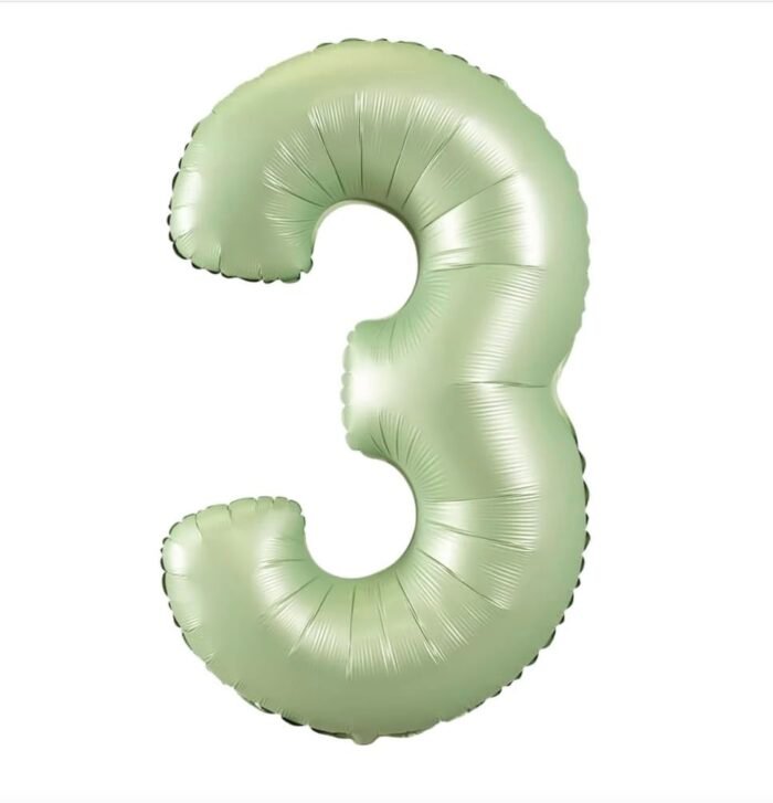 82 Green Number 3 Foil Balloon – Helium Party Decoration 32inches - Image 1