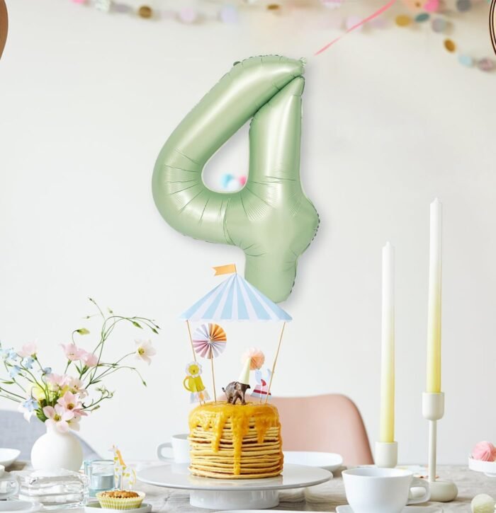 Green Number 4 Foil Balloon – Helium Party Decoration 32inches - Image 4