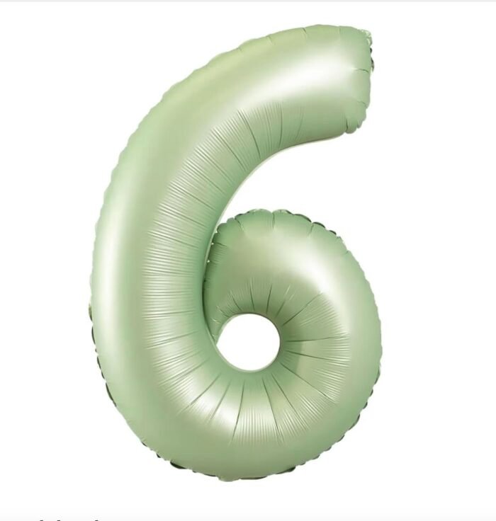 92 Green Number 6 Foil Balloon – Helium Party Decoration 32inches - Image 1