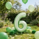 Green Number 6 Foil Balloon – Helium Party Decoration 32inches - Image 3