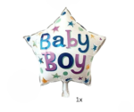 Baby Boy Balloon Decoration Set – Blue & Gold Foil & Confetti Balloons (10pcs) - Image 3