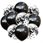 Black & White Balloon Set – Confetti Party Decoration Balloons (10pcs)
