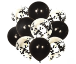 Black & White Balloon Set – Confetti Party Decoration Balloons (10pcs) - Image 2