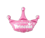 Princess Crown Foil Balloon – Pink Happy Birthday Princess Party Decoration - Image 2