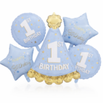 Blue 1st Birthday Balloon Set – 5PCS Baby Boy