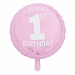 Pink 1st Birthday Balloon Set – 5PCS Baby Girl - Image 2