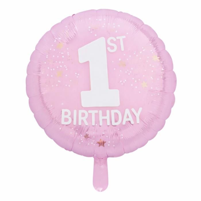Pink 1st Birthday Balloon Set – 5PCS Baby Girl - Image 2