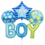 It’s a Boy Balloon Set – Blue Baby Shower Foil Balloons with BOY Letters & Star Balloon