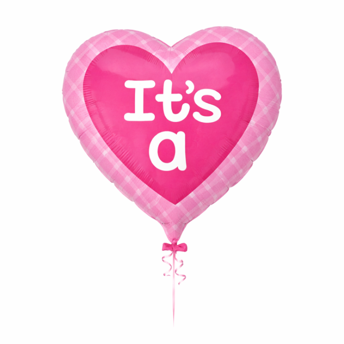 It’s a Girl Balloon Set – Baby Shower Foil Balloons with GIRL Letters & Heart Balloon - Image 3