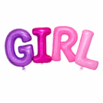 It’s a Girl Balloon Set – Baby Shower Foil Balloons with GIRL Letters & Heart Balloon - Image 2