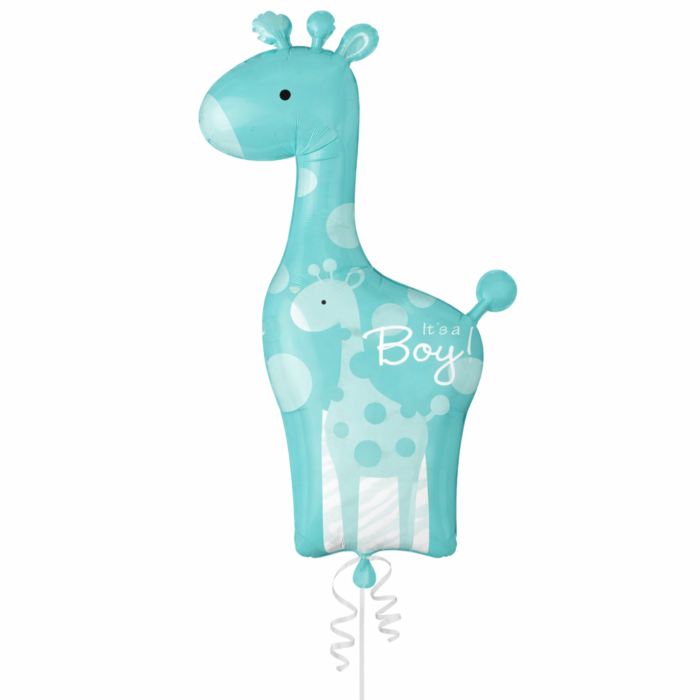 Baby Boy Balloon Set – Giraffe Theme Baby Shower Foil Balloons - Image 2