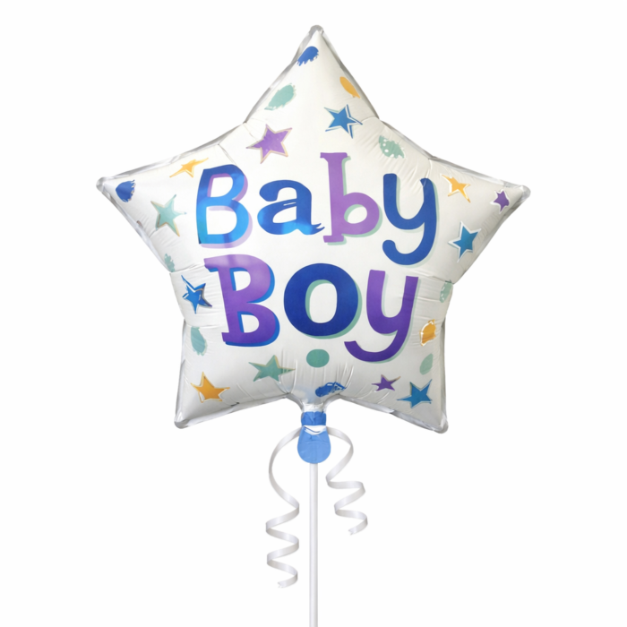 Baby Boy 1st Birthday Balloon Set – Blue Number 1 Foil Balloons - Image 2