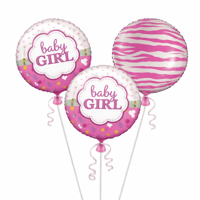 Baby Girl Balloon Set – Pink Giraffe Baby Shower Foil Balloons - Image 2