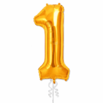 Blue 1st Birthday Balloon Set – Baby Boy Number 1 Foil Balloons - Image 2