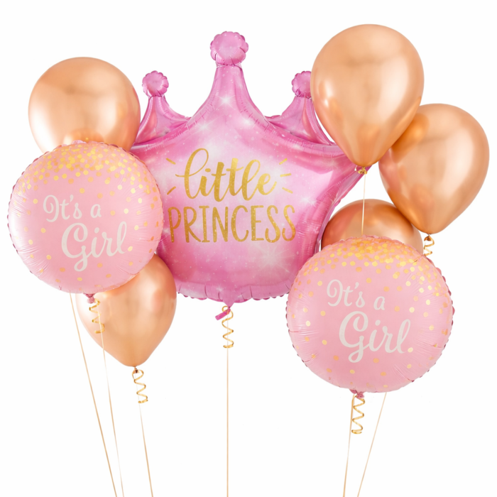 ChatGPT Image Mar 28, 2026, 04_31_59 PM Little Princess Balloon Set of 9 – Pink Crown Foil & Latex Balloons - Image 1