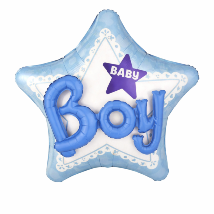 Baby Boy Star Foil Balloon – Blue Party Decor