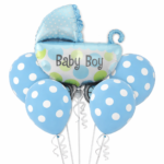 Baby Boy Pram Balloon Set of 5 (Air or Helium Fill)