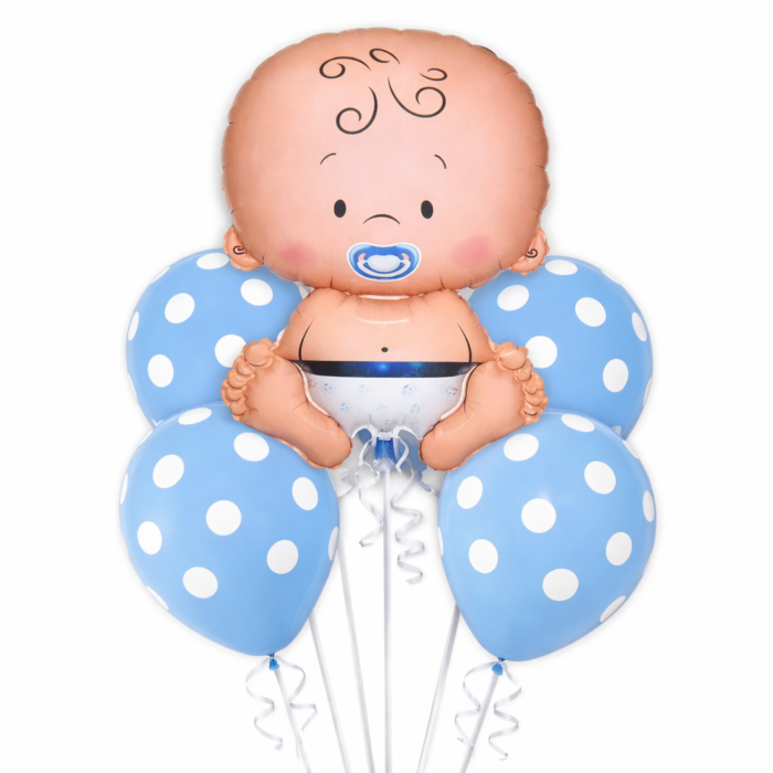 Baby Boy Balloon Set of 5 (Air or Helium Fill) - Image 1