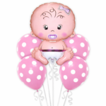 Baby Girl Balloon Set of 5 (Air or Helium Fill)