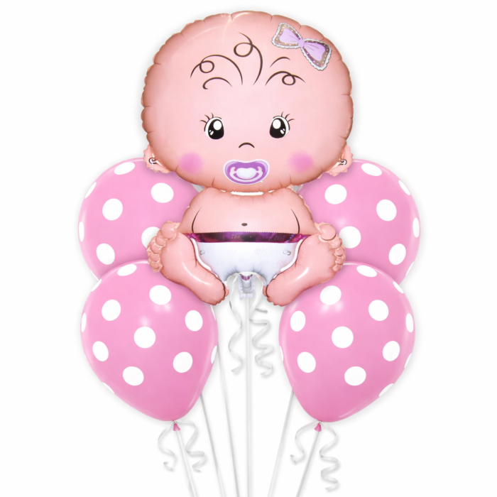 Baby Girl Balloon Set of 5 (Air or Helium Fill) - Image 1