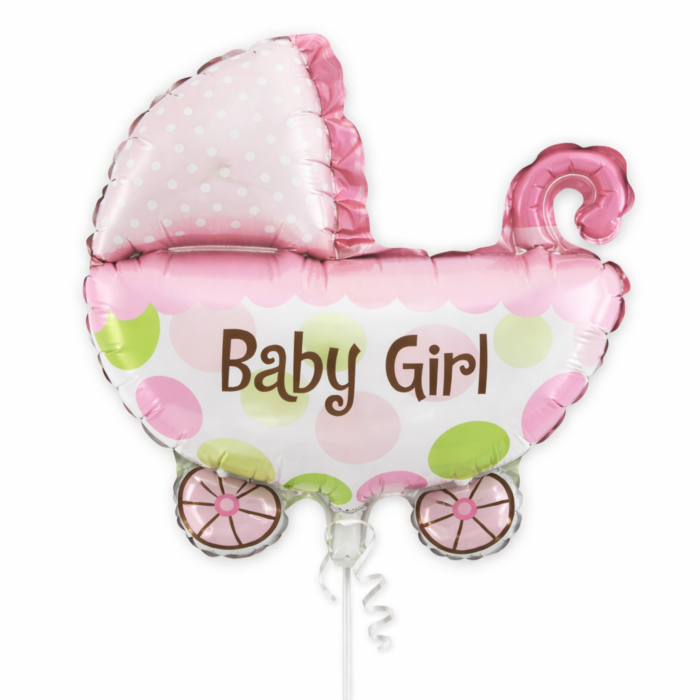 Baby Girl Pram Balloon Set of 5 (Air or Helium Fill) - Image 3