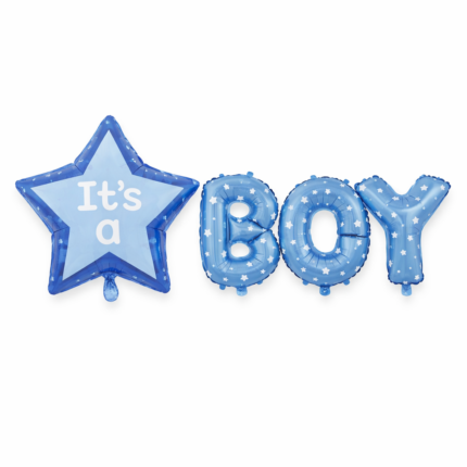It’s a Boy Foil Balloon Set – Star & Letter Balloons Baby Shower Decoratio