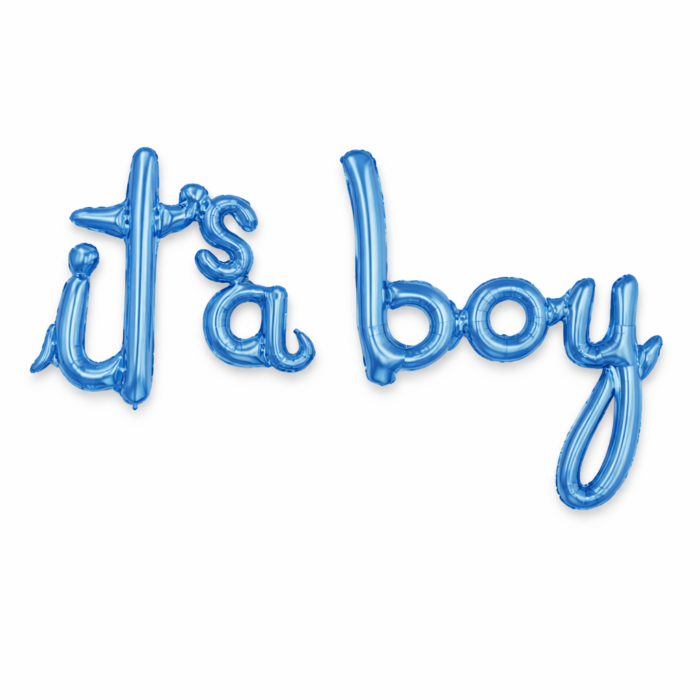It’s a Boy Script Foil Balloon – Blue Letter Balloon Baby Shower Decoration - Image 1