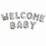 Welcome Baby Silver Foil Balloon Set – Letter Balloons Party Decoration