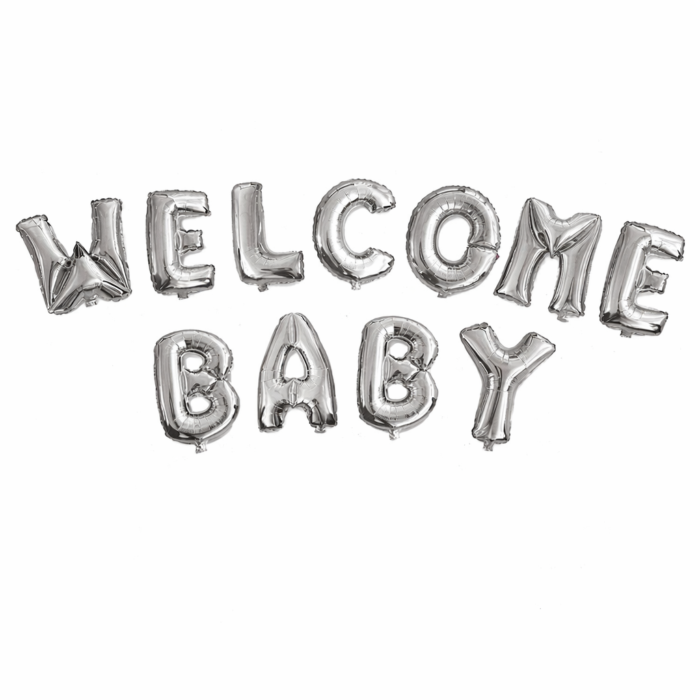 ChatGPT Image Mar 30, 2026, 03_19_43 PM Welcome Baby Silver Foil Balloon Set – Letter Balloons Party Decoration - Image 1