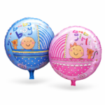 Baby Boy & Girl Round Foil Balloons Set of 2