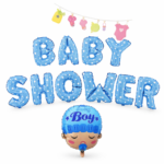 Baby Shower Balloon Banner Set – Blue Letter Foil Balloons with Baby Boy Balloon (11pcs)