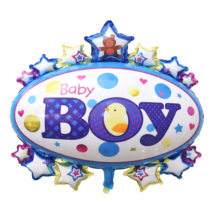 Baby Boy Foil Balloon – Star Shape Baby Shower Decoration Balloon - Image 1