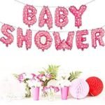 Baby Shower Letter Foil Balloons Set – Pink Alphabet Balloon Banner (10pcs, 16 Inch)